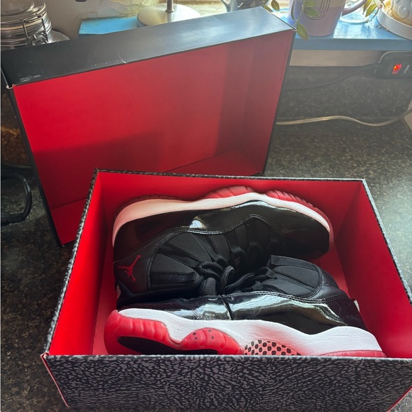 Jordan Black and Red Sneakers - Picture 1 of 6